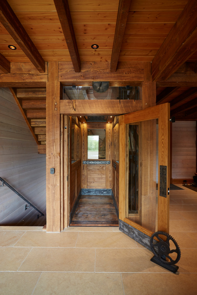 Inspiration for a rustic staircase remodel in Toronto