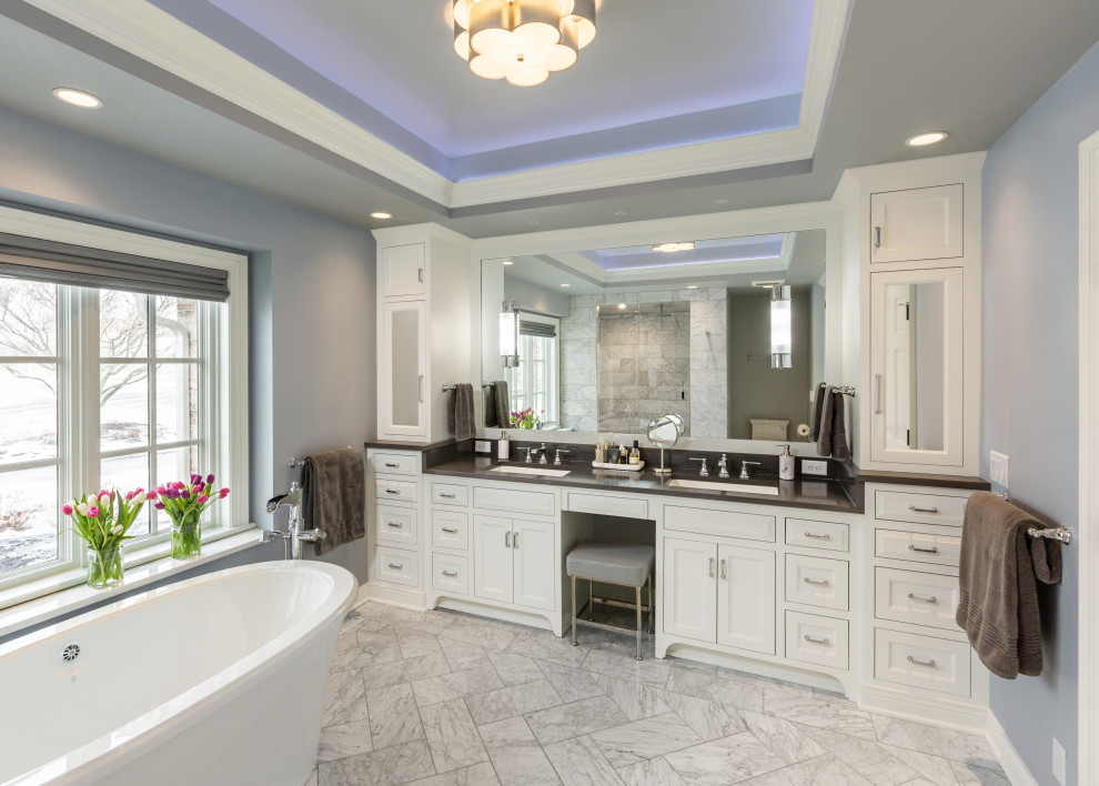 Design ideas for a transitional bathroom in Milwaukee.