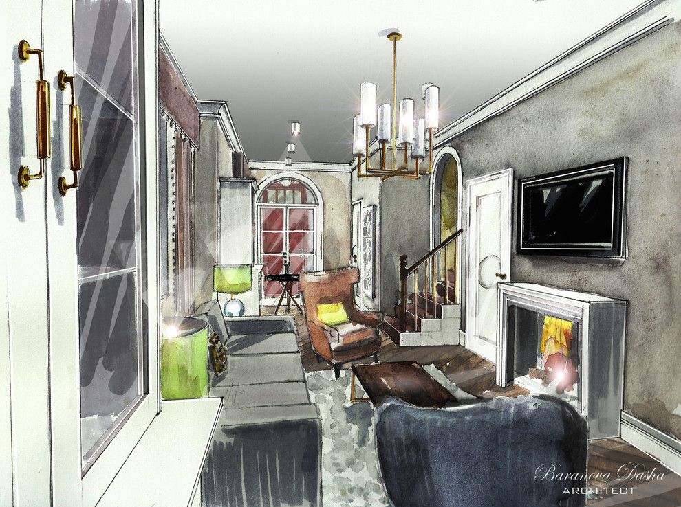 Проект таунхауса в Новой Москве площадью 300 кв м. В процессе реализации