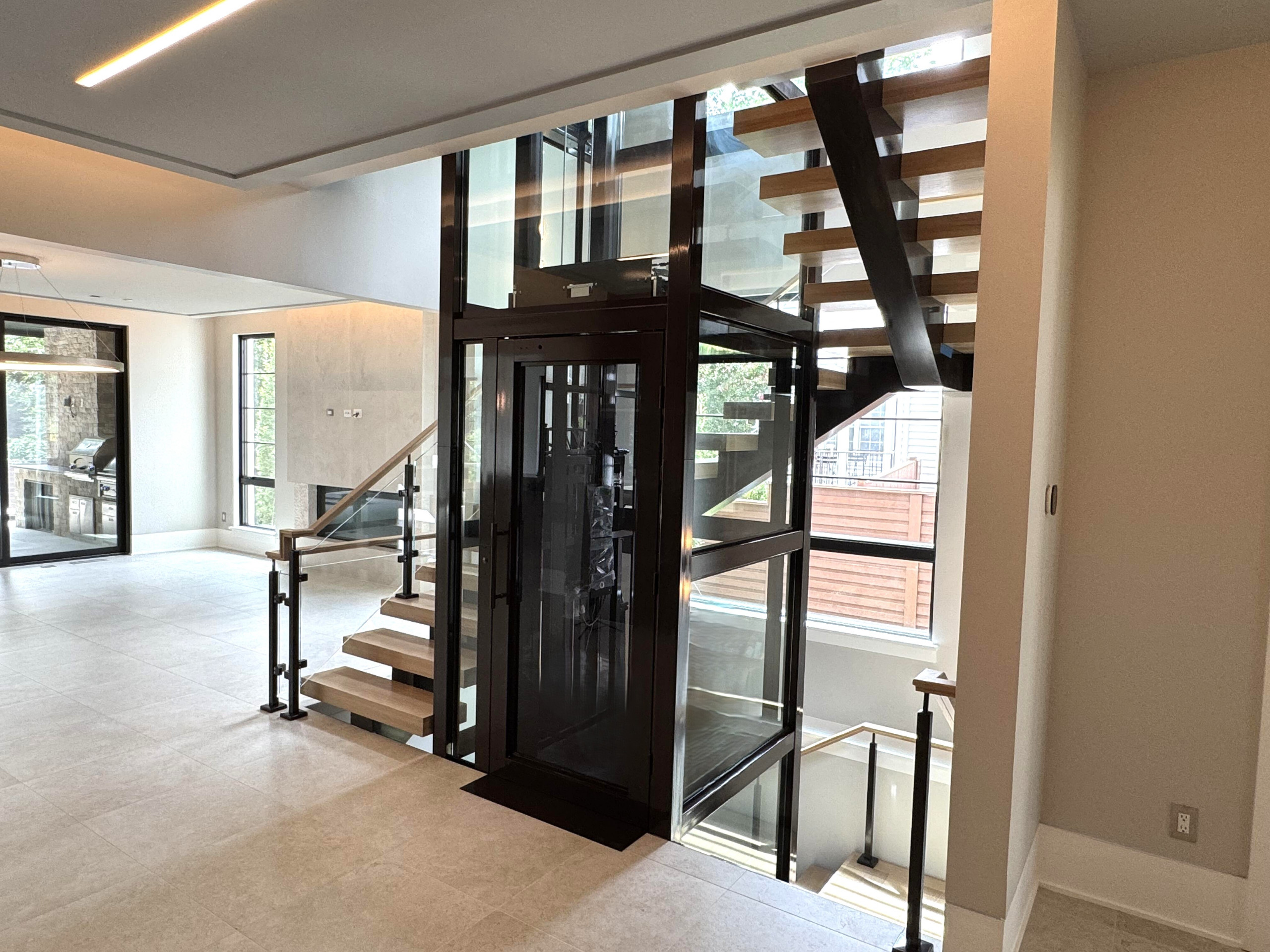 136_Modern Mono-Beam Encircling Glass Elevator, Bethesda, MD 20814