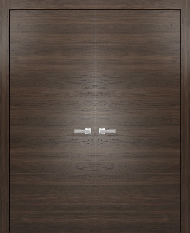 Interior Modern French Double Doors | Planum 0010 Chocolate Ash, 72"x96"