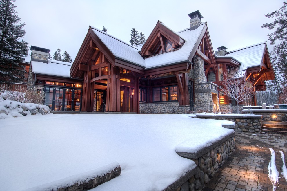 Inspiration for a transitional exterior home remodel in Calgary