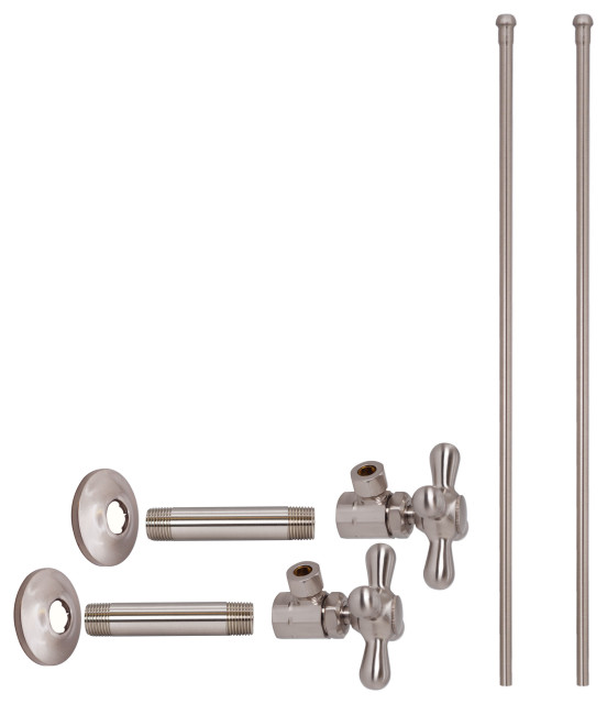 Faucet Kit 1/2" Ips X 3/8" Od X 20" Bullnose In Satin Nickel