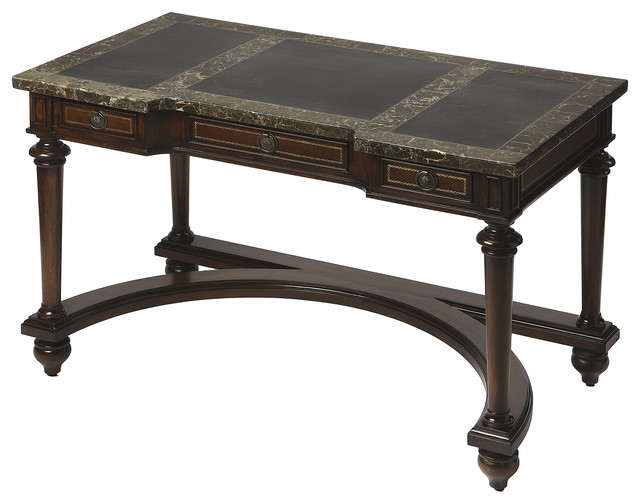 Butler Storrow Fossil Stone Writing Desk Traditional Desks And