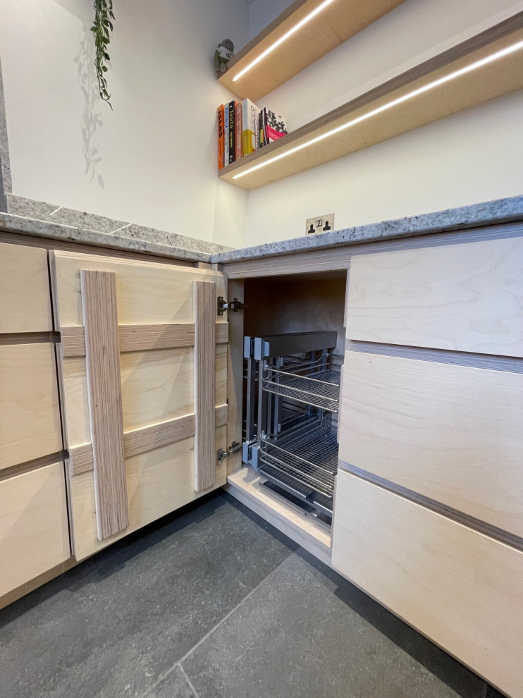 25mm Birch Ply handle less kitchen