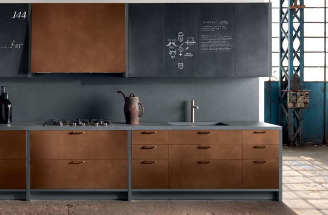 copper kitchen cabinets - Modern - Kitchen - New York - by Aster Cucine |  Houzz AU