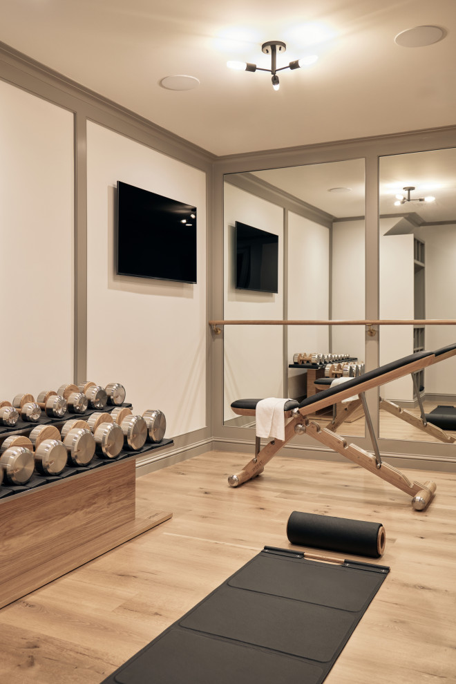 Home gym - transitional home gym idea in New York