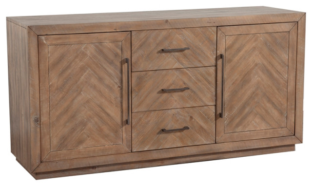 Alpine Furniture Aiden Wood Dining Sideboard in Weathered Natural (Brown)