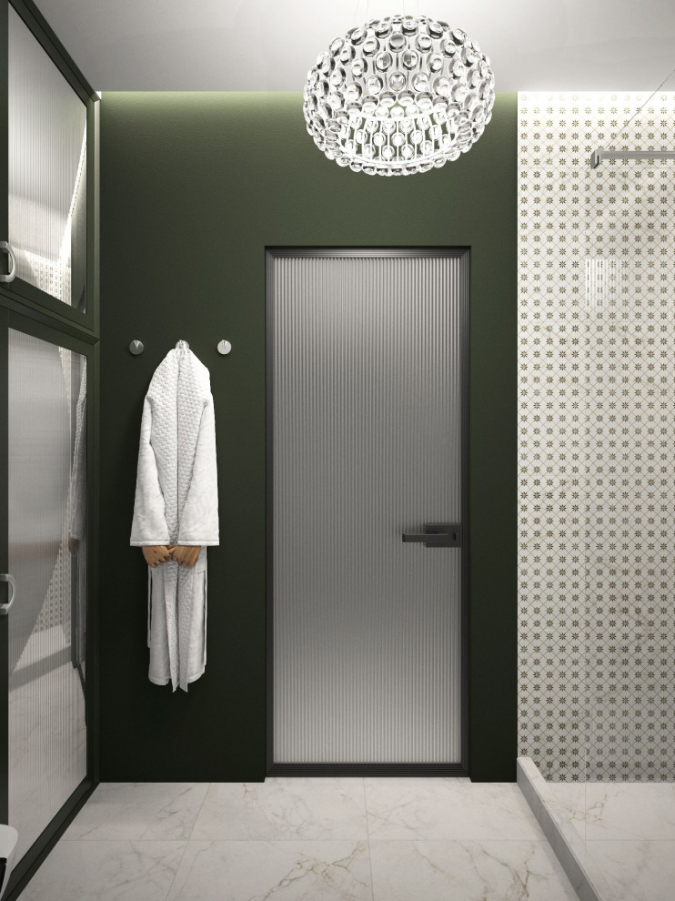 Визуализации спальной и ванной комнат.