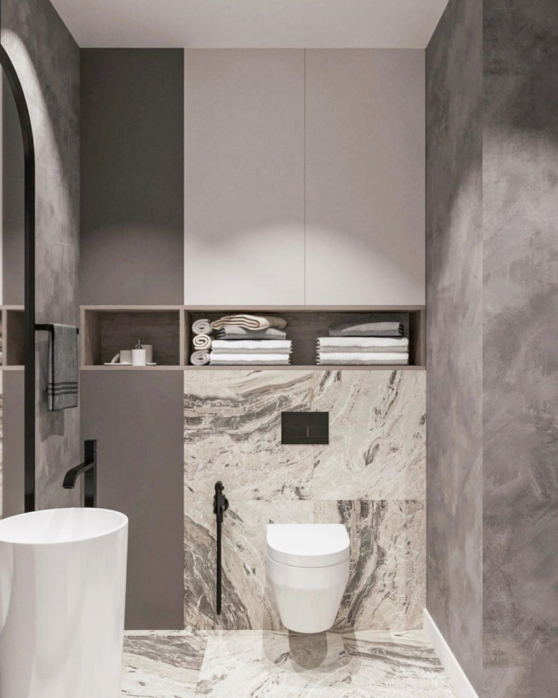 Дизайн-проект санузла в эко стиле и лофте в квартире во Владивостоке