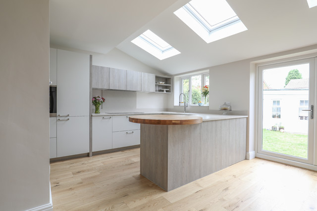 Extending into open-plan contemporary-kitchen
