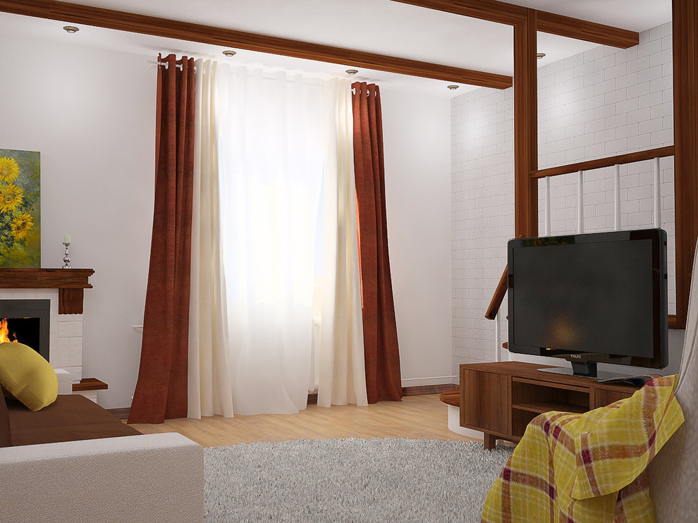 Холл-гостиная в загородном доме