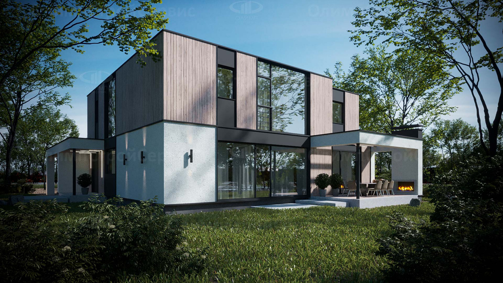 Современный дом «Истон» с плоской крышей