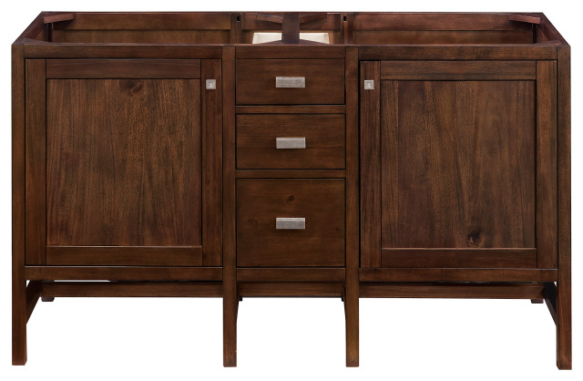 Addison 72" Double Vanity Cabinet, Mid Century Acacia, No Top