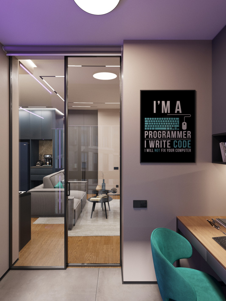 Дизайн-проект квартиры в темно серых тонах