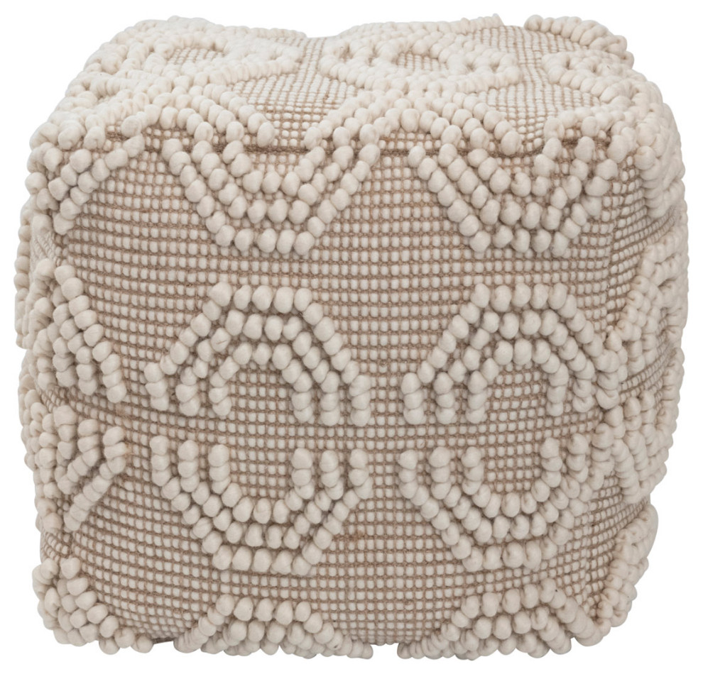 New Zealand Wool and Jute Pouf Scandinavian Floor Pillows And Poufs