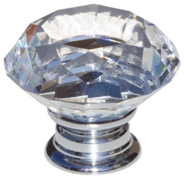 15/8" K9 Crystal Diamond Knob Traditional And Drawer Knobs