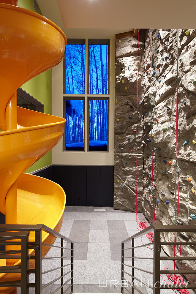 Example of a trendy home climbing wall design in San Francisco
