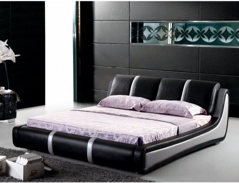TOSH Furniture - Modern Queen Leather Bed - TOS-FF-C025Q