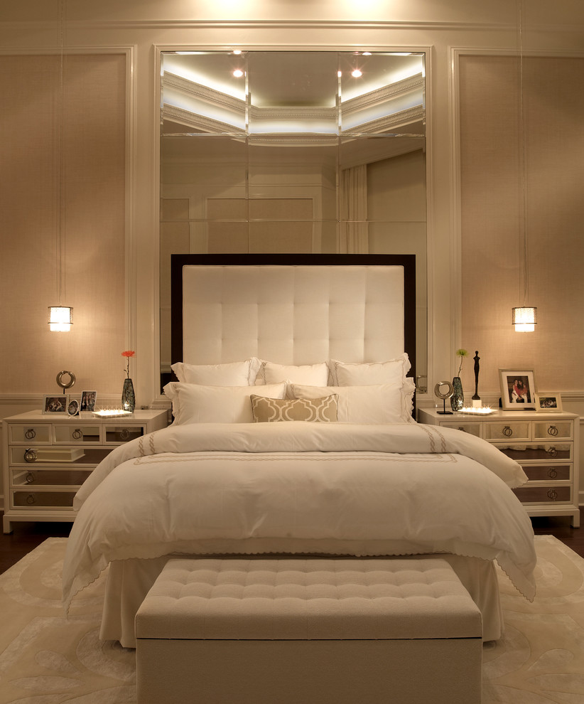 Trendy bedroom photo in Miami