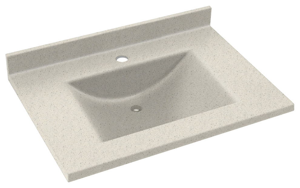Swan Contour Solid Surface Bathroom Vanity Top, 22in L x 25in W x 1