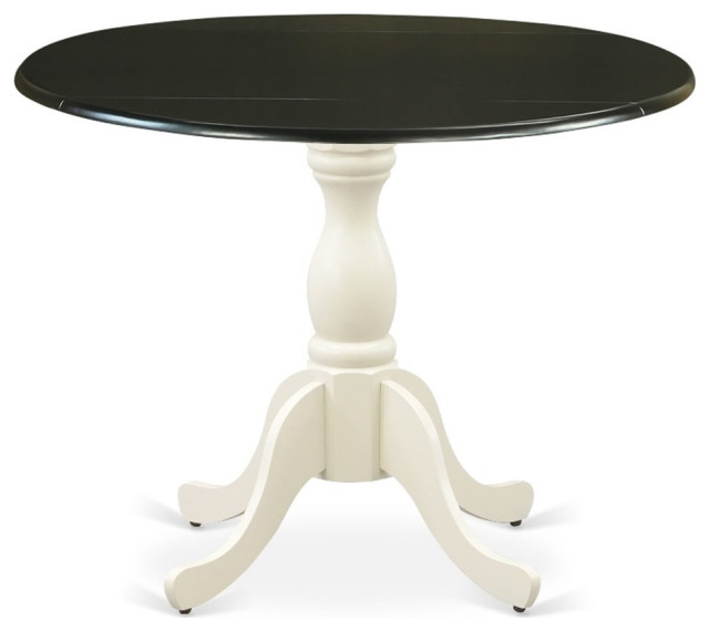DST-BLW-TP - Dining Table - Black Table Top and Linen White Pedestal ...