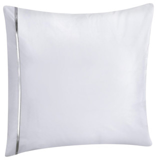 Kim N White Pillowcase With Silver Detailing Transitional