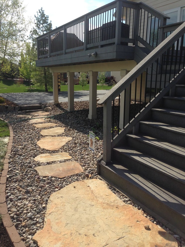 This is an example of a rustic stone landscaping.