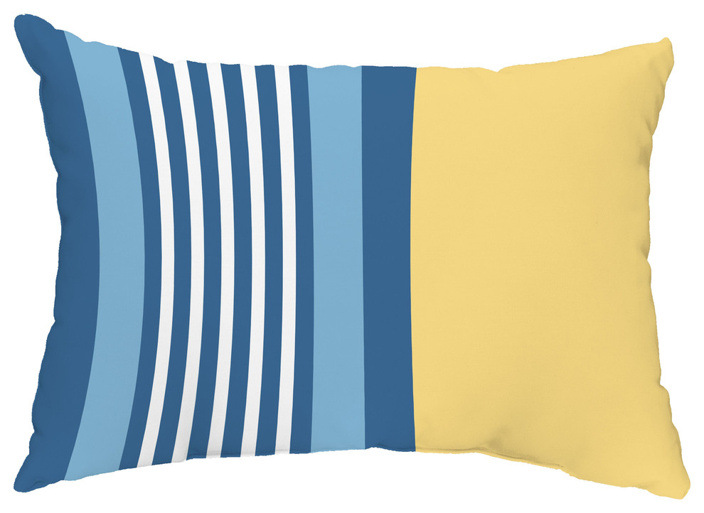 Beach Shack 14"x20" Decorative Stripe Outdoor Pillow, Yellow