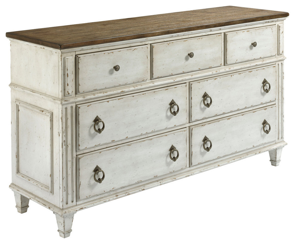 American Drew Southbury Drawer Dresser Fossil Tops And Parchment