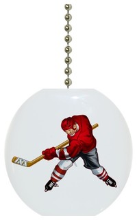 Red Hockey Player Ceiling Fan Pull Contemporary Ceiling Fan Accessories By Carolina Hardware And Decor Llc