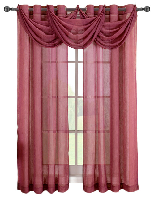 Abri Single Grommet Crushed Sheer Curtain Traditional Curtains