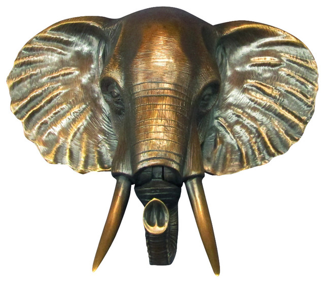 Traditional Bronze Elephant Head Door Knocker