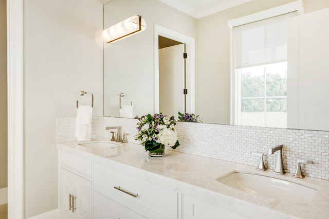 Hanoi Pure White Marble Bathroom Transitional Bathroom