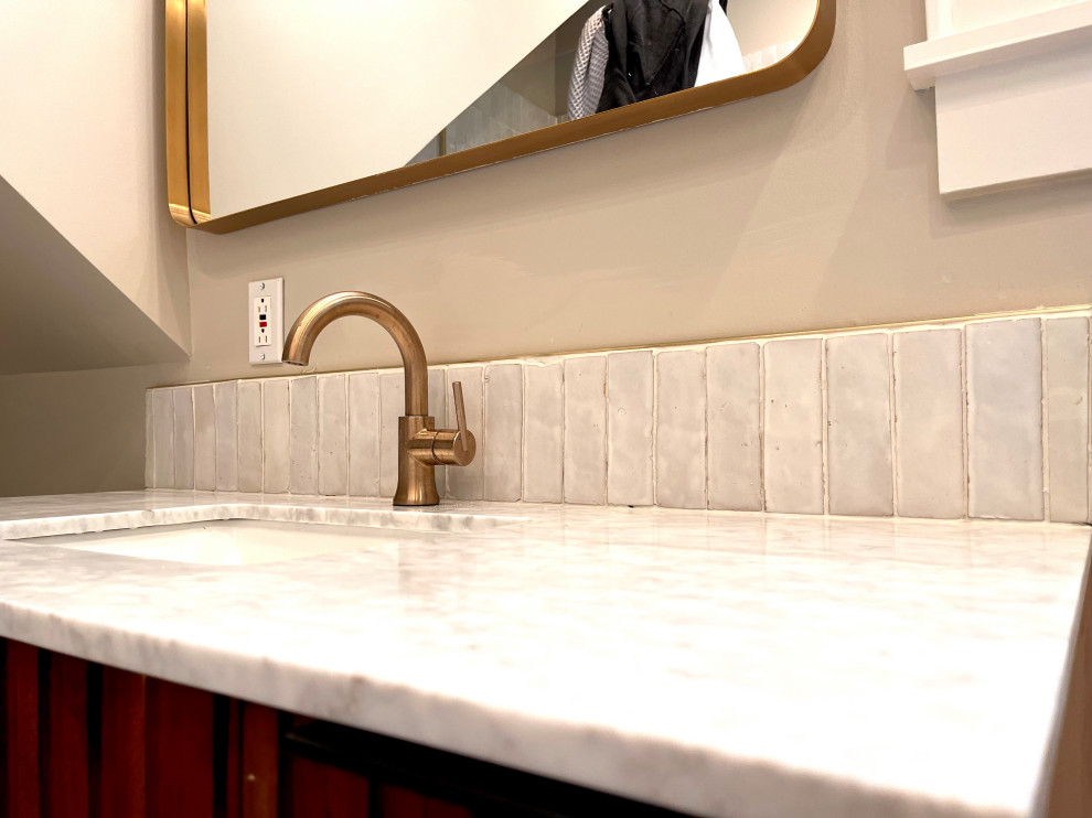 Moroccan shower tile.