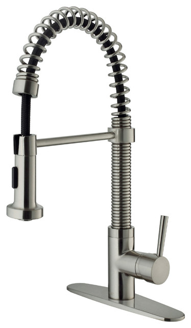 VIGO Stainless Steel Pull-Out Spray Kitchen Faucet with Deck Plate
