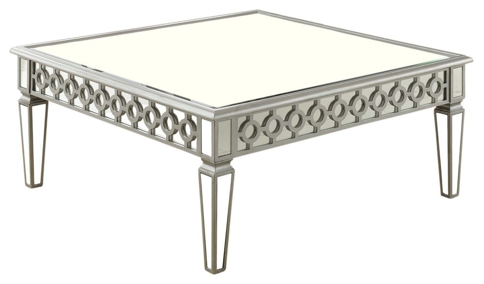 Sophie Silver Mirrored Square Coffee Table Transitional Tables By Furniture Import Export Inc Houzz Sophie Silver Mirrored Square Coffee, Sophie Mirrored Console Table