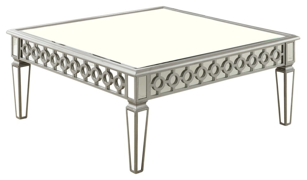 Sophie Silver Mirrored Square Coffee Table