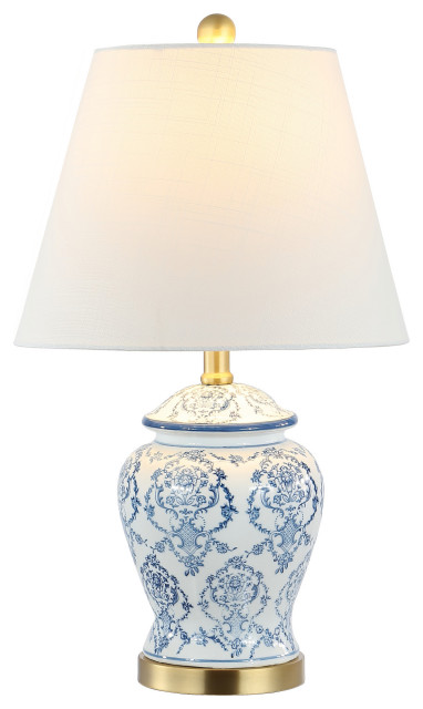 JONATHAN Y Lighting JYL3085 Juliana 22" Tall LED Table Lamp - Blue / White