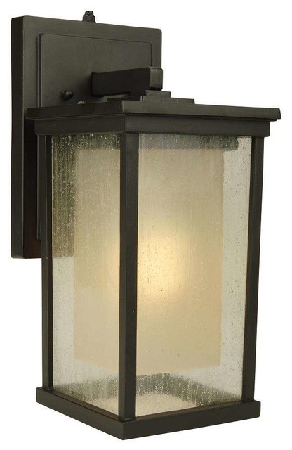 Riviera Oiled Bronze One-Light Energy Star 14-Inch Outdoor Wall Mount with Doubl