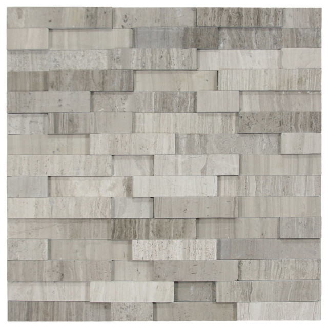 12 X12 Polished Gray Brick Stone Tile Traditional Mosaic 12 X12 Polished Gray Brick Stone Tile