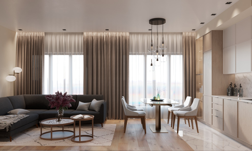 Визуализация квартиры в бежевых тонах