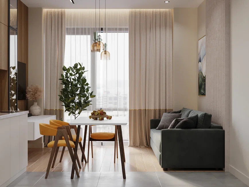 Ремонт квартиры 45 м2 в современном стиле с элементами классики