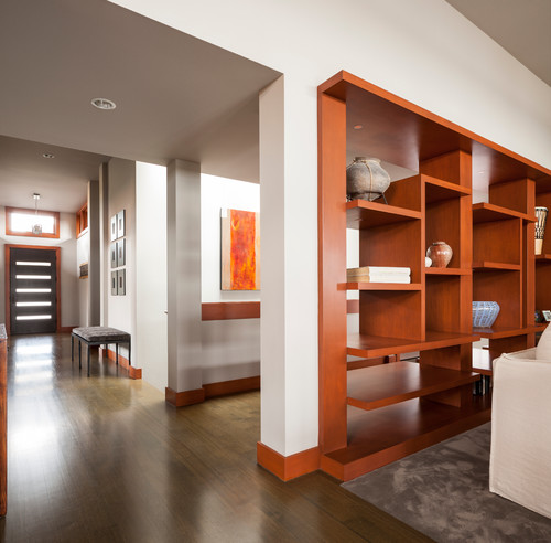 Contemporary style built-in shelving