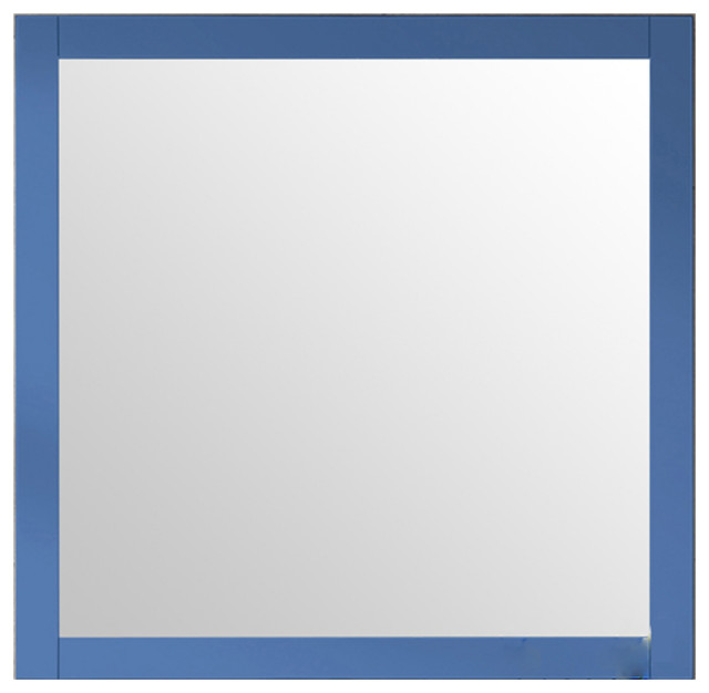 Eviva Navy 24"x30" Blue Bathroom Mirror Contemporary Bathroom