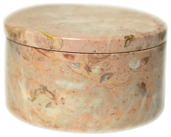 Polished Marble Bathroom Jar, Light Pink - Traditional - Bathroom ...