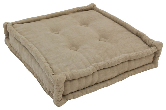 20-inch Square Corded Floor Pillow with Button Tufts - Floor Pillows And Poufs - by Blazing Needles