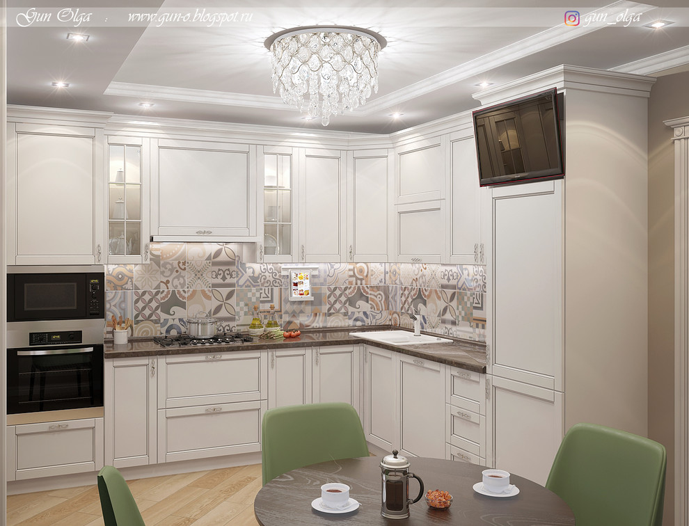 Кухня, объединенная с лоджией.