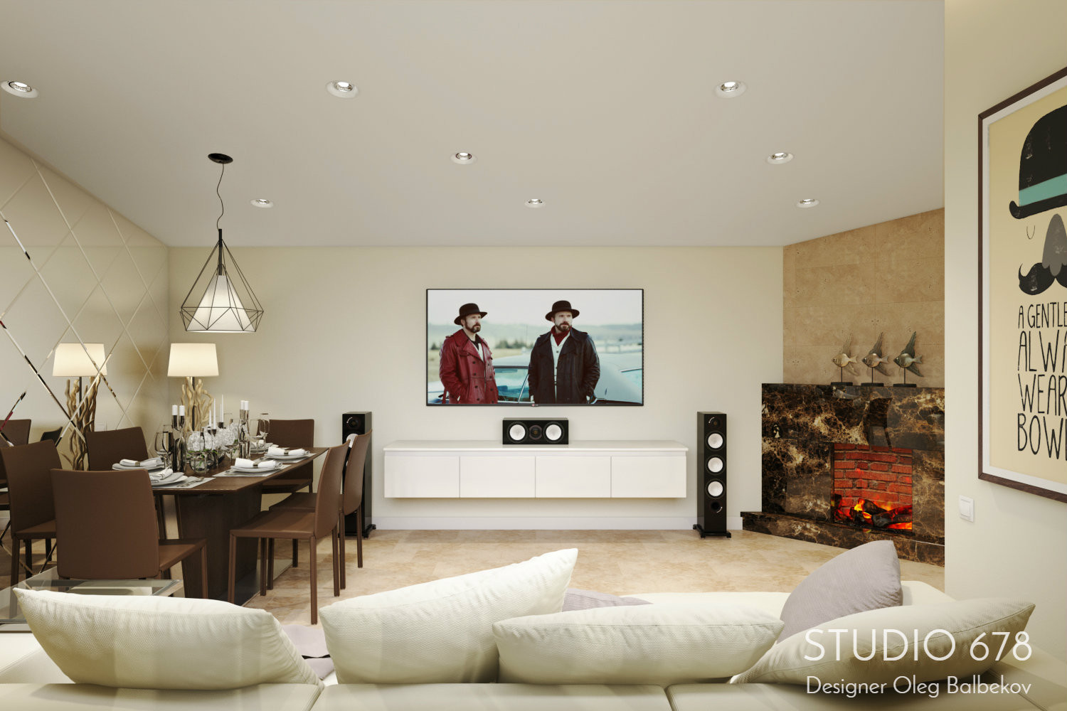 Гостиная с банной зоной