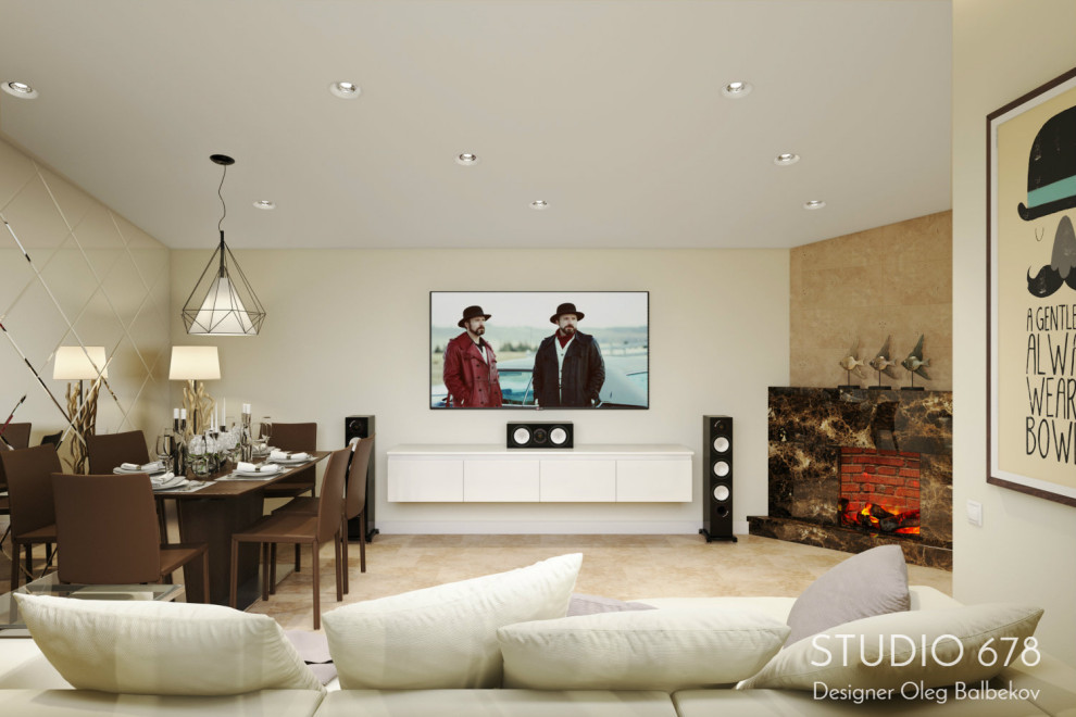 Гостиная с банной зоной